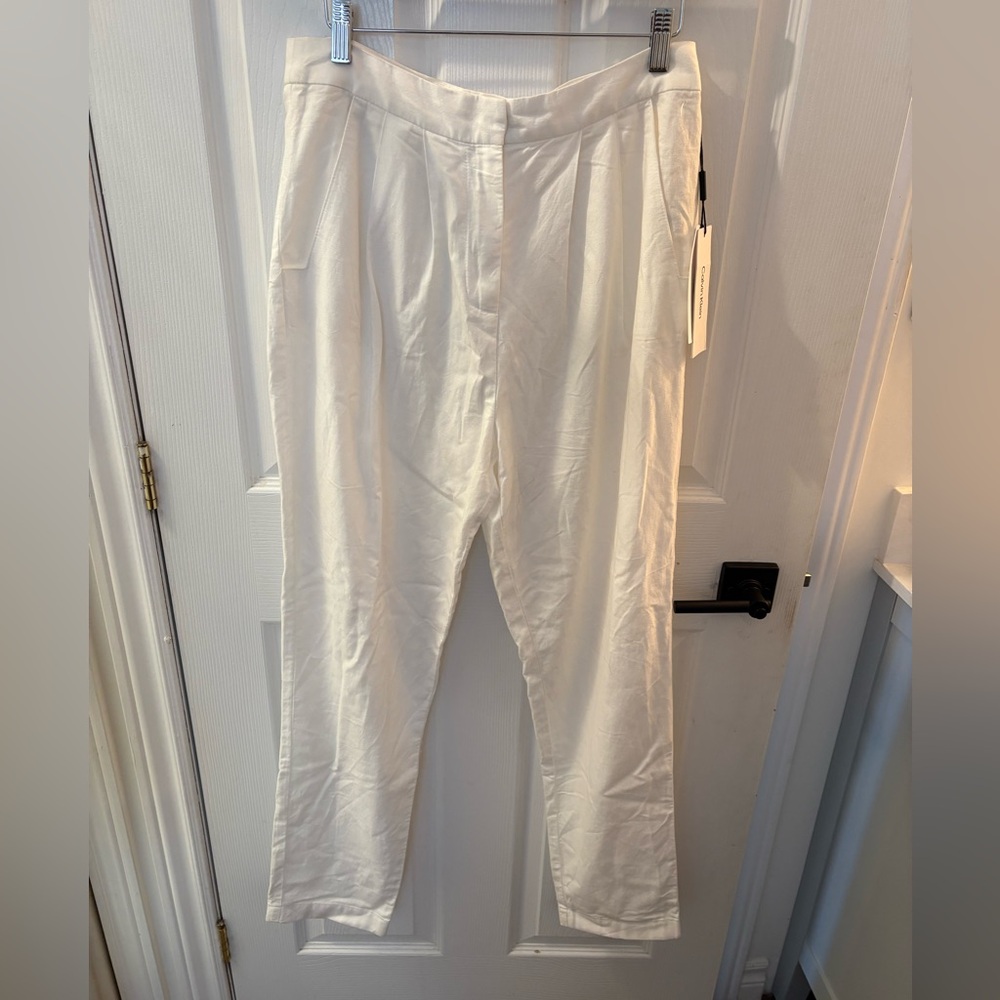 Calvin Klein White Chinos Lightweight Cotton Blend